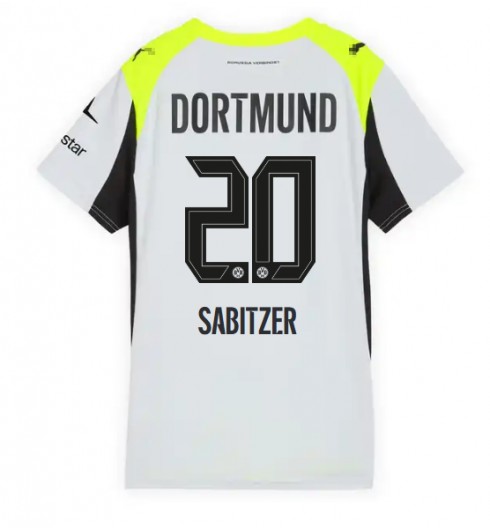 Ženske Nogometnih dresov Borussia Dortmund Marcel Sabitzer #20 Gostujoči 2025-26 Kratki rokavi Ženske Nogometnih dresov Borussia Dortmund Marcel Sabitzer #20 Gostujoči 2025-26 Kratki rokavi